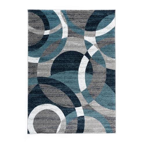 World Rug Gallery Florence 6 x 9 Blue Indoor Abstract Mid-Century ...