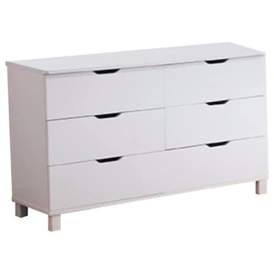 Benzara White 6 Drawer Dresser Tv Stand Dresser At Lowes Com
