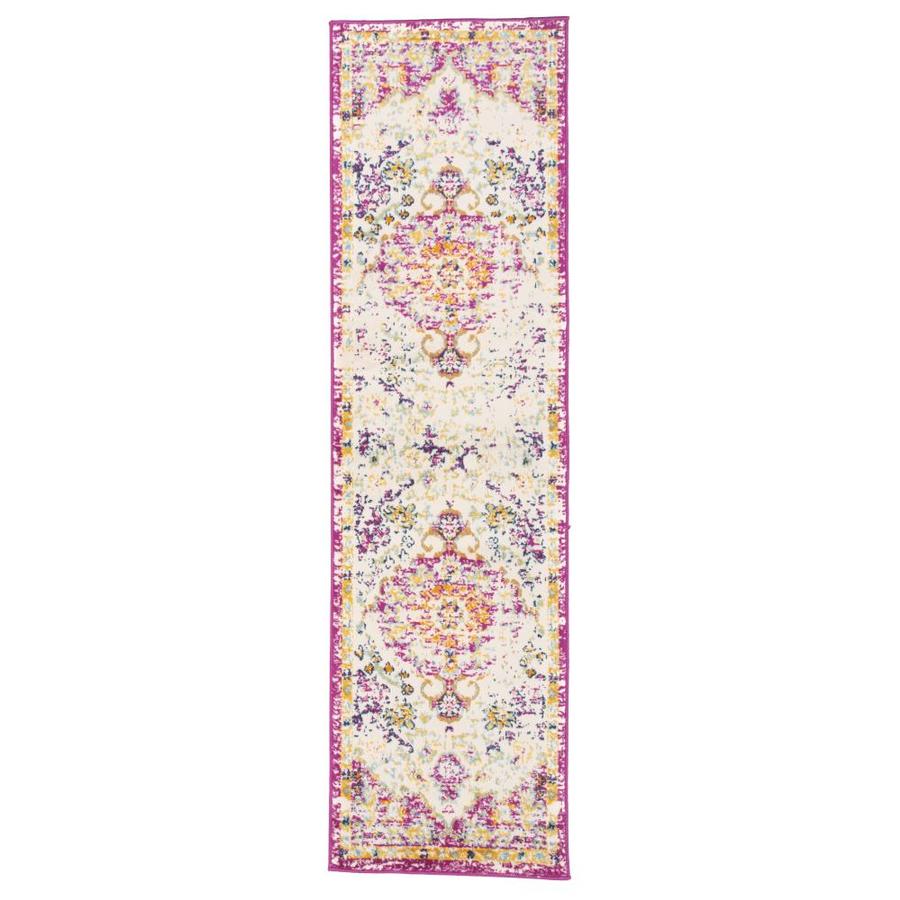 World Rug Gallery Avalon 2 x 7 Pink Indoor Medallion Bohemian/Eclectic
