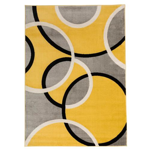 World Rug Gallery Princeton 5 x 7 Yellow Indoor Abstract MidCentury