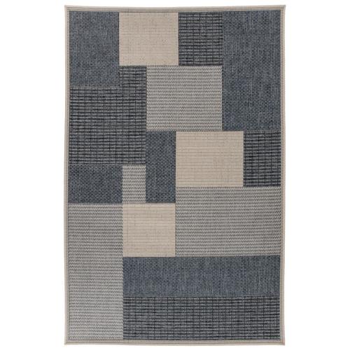 World Rug Gallery Patio 8 x 10 Blue Indoor/Outdoor Geometric MidCentury Modern Area Rug in the