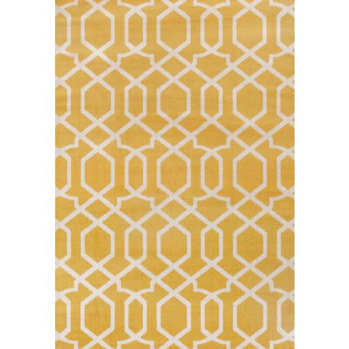 World Rug Gallery Princeton 2 x 3 Yellow Indoor Trellis MidCentury