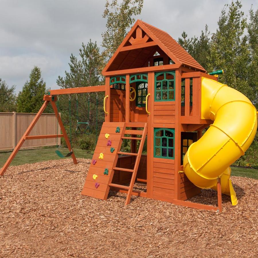 twin mountain lodge wooden playset