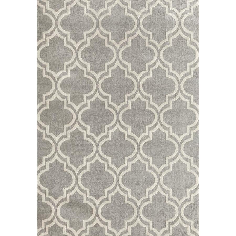 World Rug Gallery Hudson 8 x 9 Gray Indoor Trellis Moroccan Area Rug in the Rugs department at
