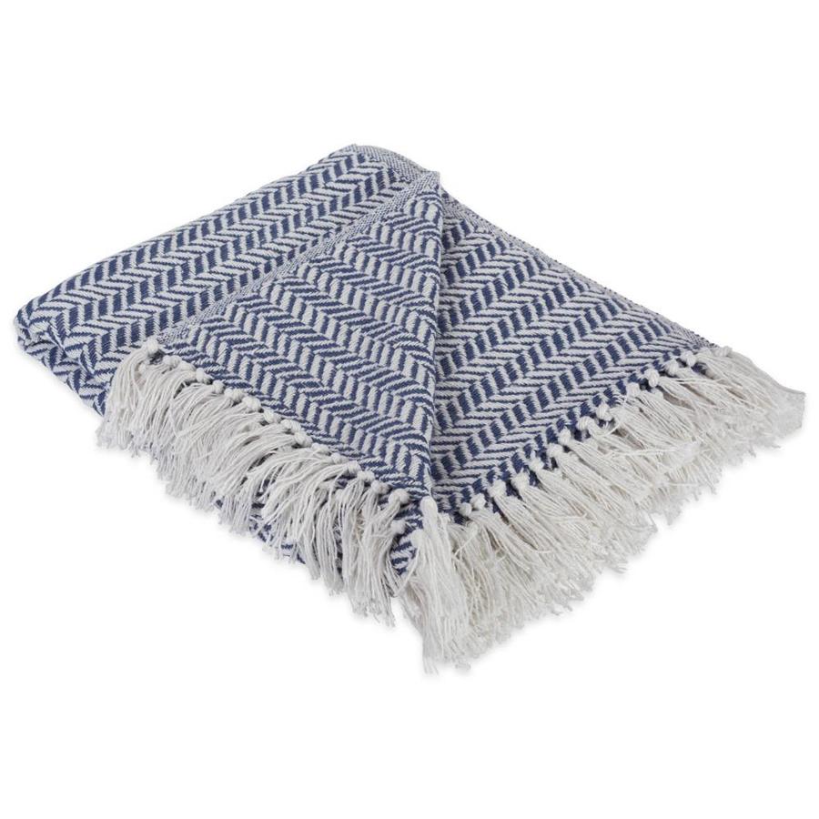 DII French Blue Cotton Throw in the Blankets & Throws department at