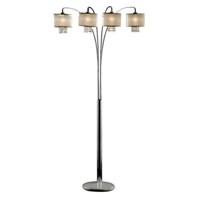 Ore International Simple Elegance 84 In Silver Arc Floor Lamp At