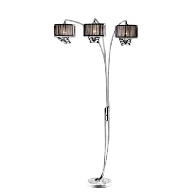 Ore International Hydra 85 In Silver Arc Floor Lamp At Lowes Com