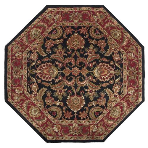 Surya Ancient Treasures Burgundy Octagonal Indoor Handcrafted Oriental