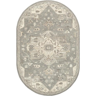 Surya Caesar 6 Ft X 9 Oval Traditional Area Rug Charcoal At Ft Oval Traditional Area Rug Charcoal