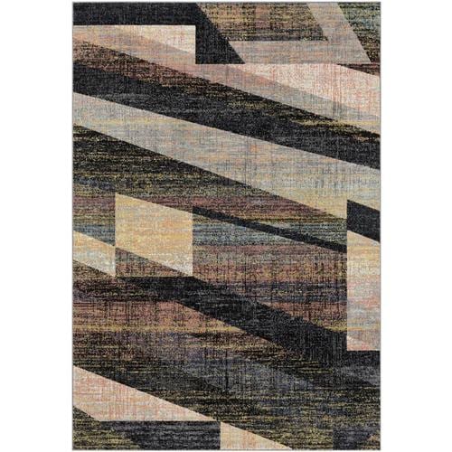 Surya City 8 x 10 Black Indoor Abstract Industrial Area Rug in the Rugs