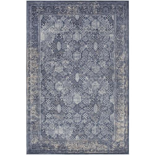 Surya Durham 9 x 12 Dark Blue Indoor Medallion Oriental Area Rug in the