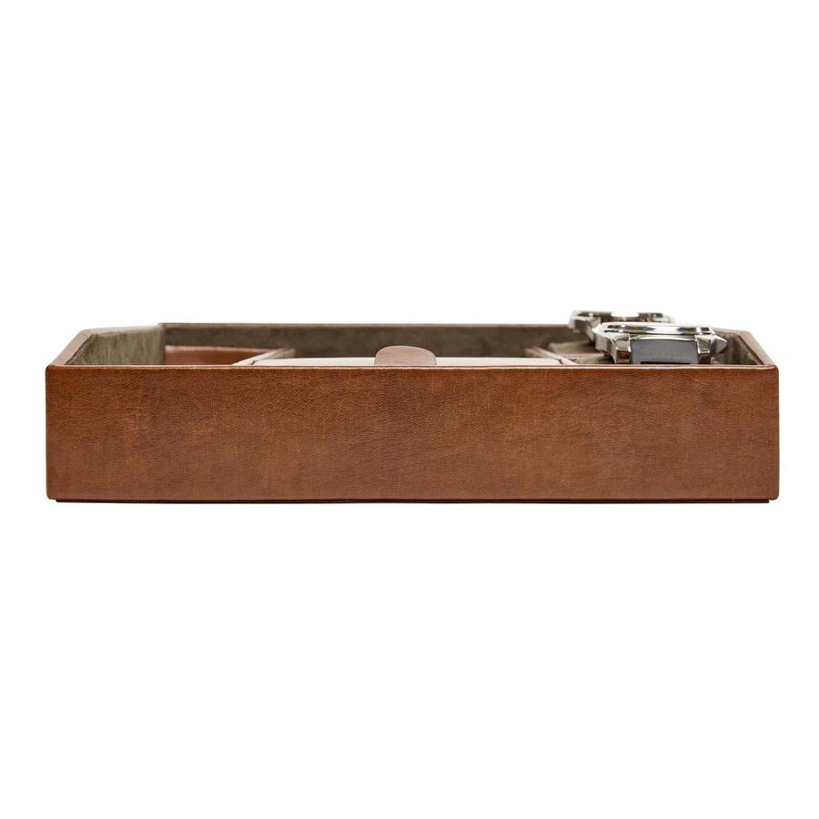 Mele Co Finley Men S Dresser Top Valet In Cognac Faux Leather