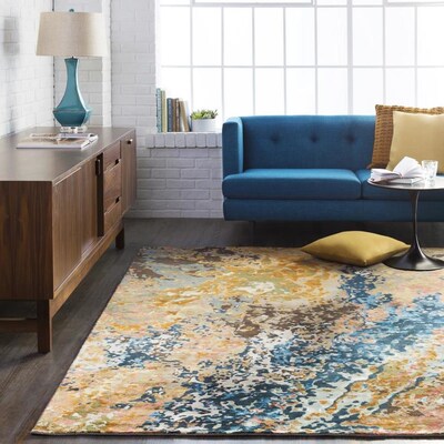 Surya Chemistry 8 x Aqua Square Indoor Abstract Industrial Handcrafted Area Rug Surya Chemistry 8 x Aqua Square Indoor Abstract Industrial Handcrafted Area Rug