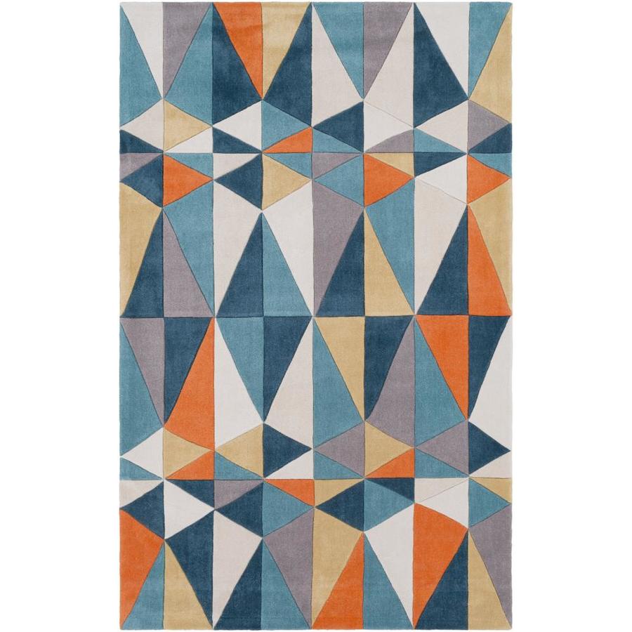 Surya Cosmopolitan 2 Ft X 3 Ft Modern Area Rug Teal Orange At