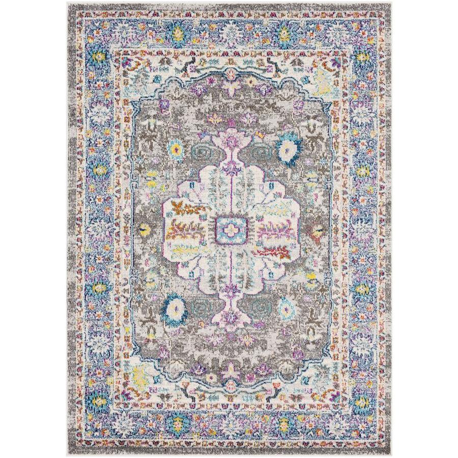 Surya Morocco 7 x 9 Gray Indoor Medallion Oriental Area Rug in the Rugs
