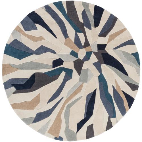 Surya Cosmopolitan 8ft Round Modern Area Rug Blue at