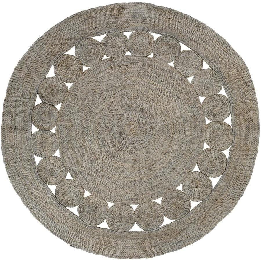 Surya Sundaze Taupe Round Indoor Solid Handcrafted Area Rug in the Rugs ...