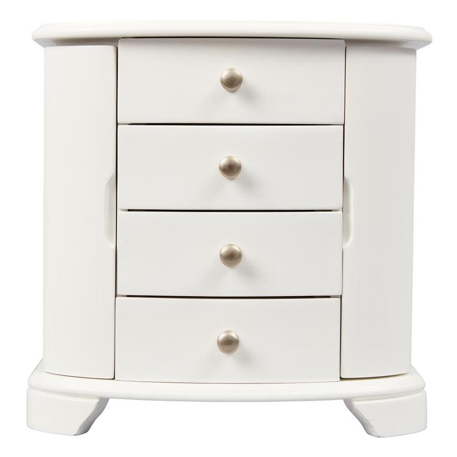 Mele Co Kaitlyn Upright Musical Wooden Jewelry Box In White At