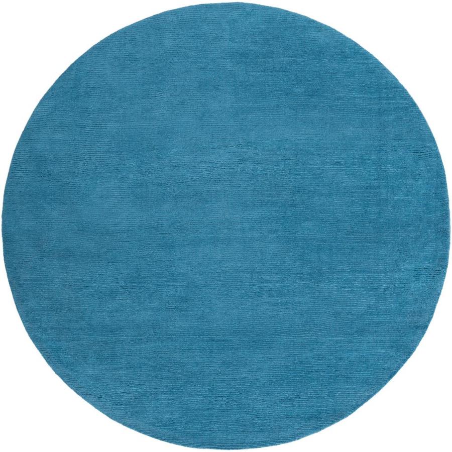 Surya Mystique Bright Blue Round Indoor Solid Handcrafted Area Rug in