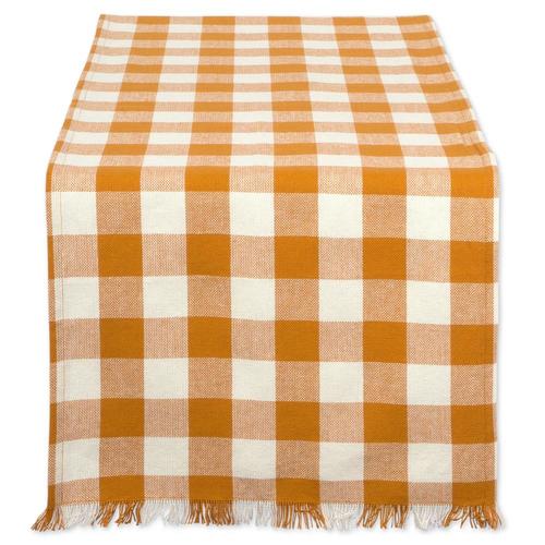DII Checkered Pumpkin Spice Table Cover for 5ft Rectangle in the Table