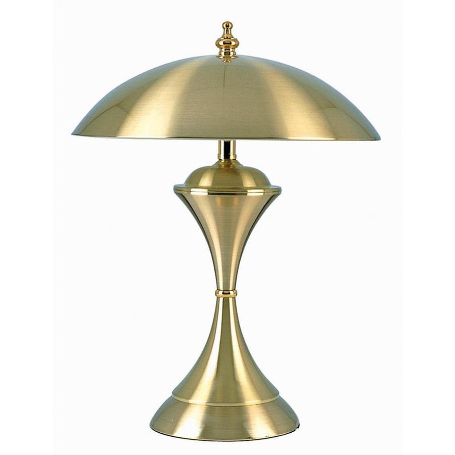 ORE International 15in Gold 3way Table Lamp with Glass Shade in the