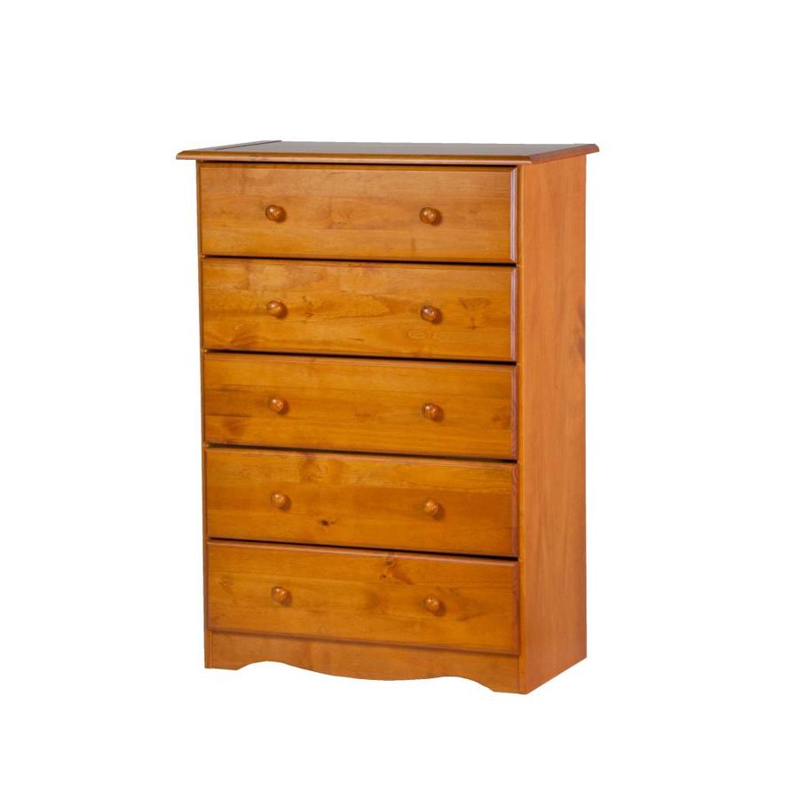 Palace Imports Honey Pine Pine 5 Drawer Chest At Lowes Com