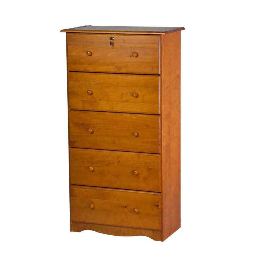 Palace Imports Honey Pine Pine 5 Drawer Chest At Lowes Com