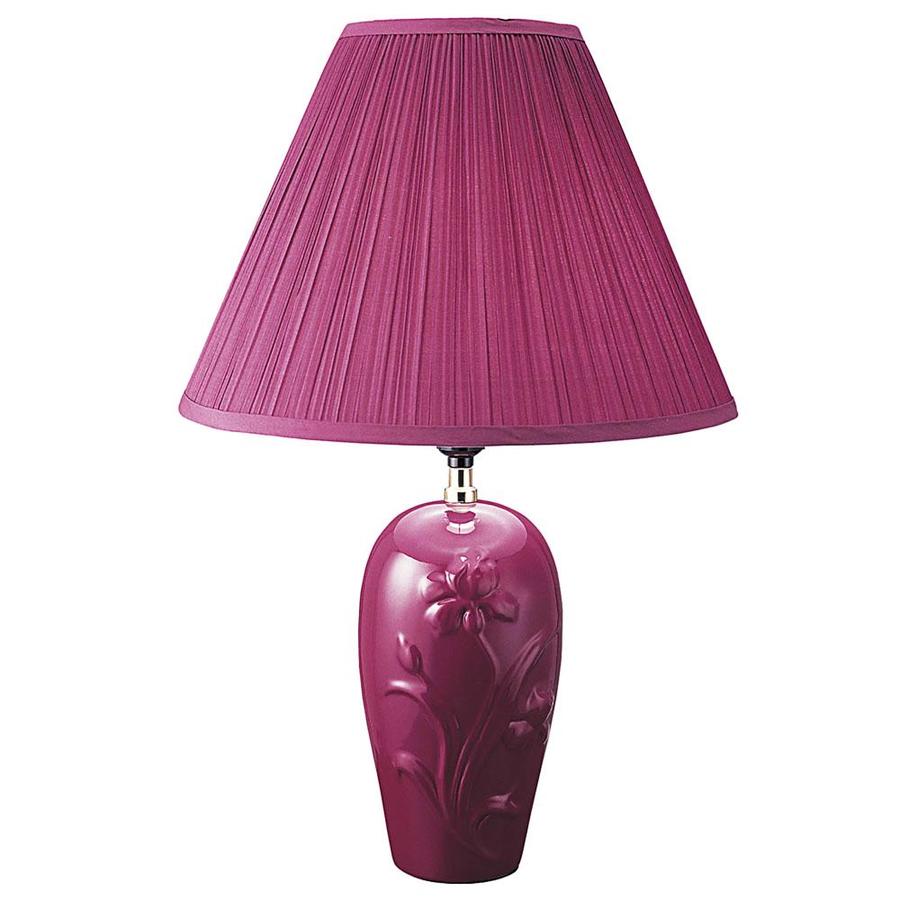 ORE International 26in Burgundy Rotary Socket Table Lamp with Linen