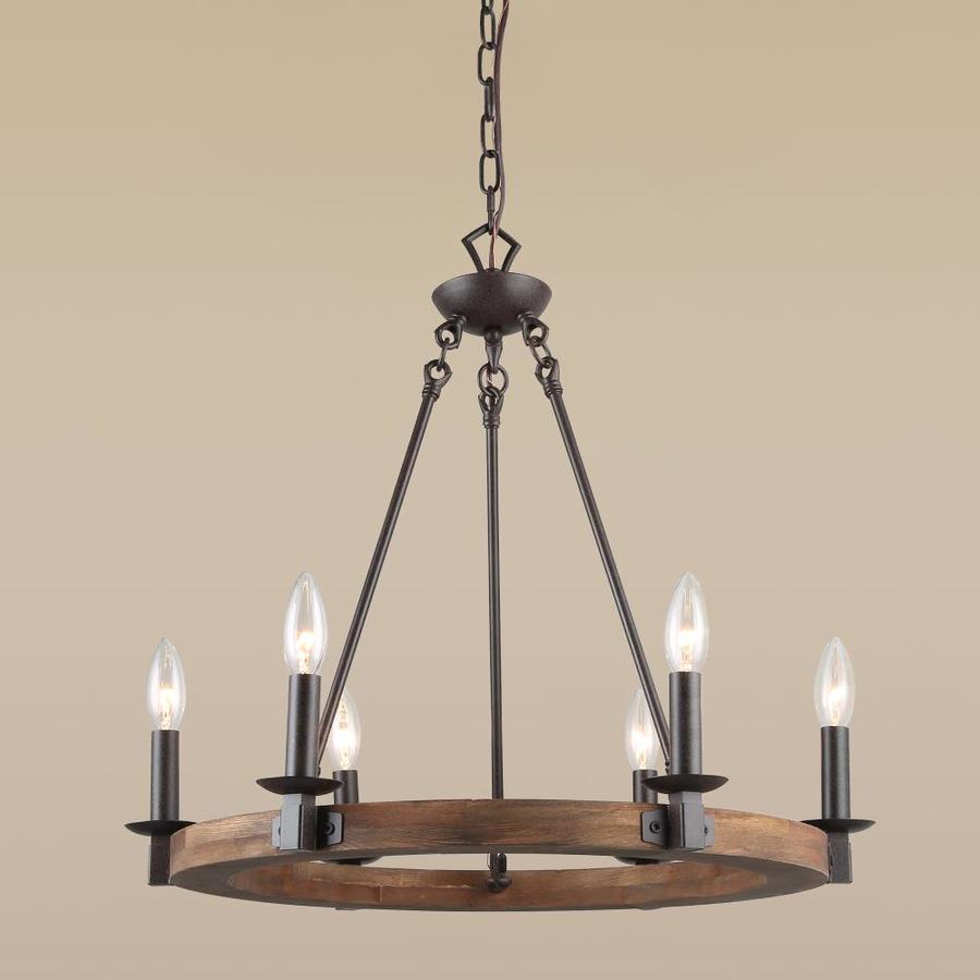 LNC Laius 6-Light Rust Farmhouse Chandelier