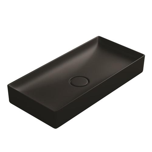 WS Bath Collections Vision Gloss Black Ceramic Vessel Rectangular ...