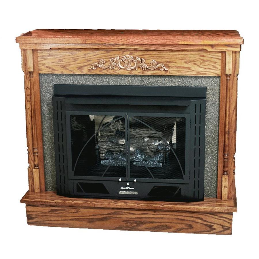 Buck Stove Standard 49.25in W x 44in H x 18.25in D Light Standard Fireplace Mantel in the