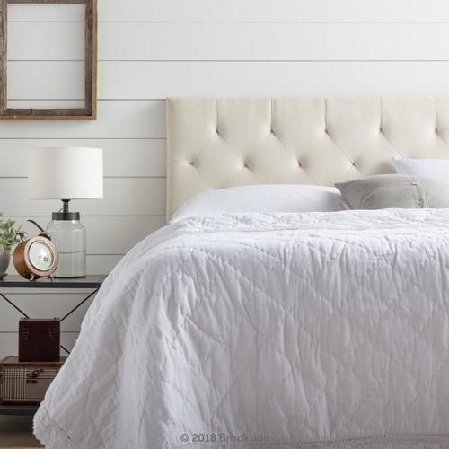 Brookside Emmie Cream Queen Upholstered Headboard in the Headboards department at