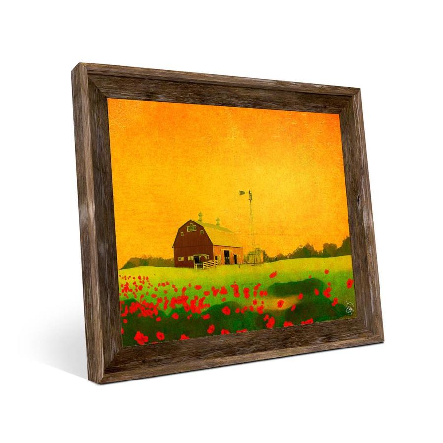 Country Farm At Sunset Framed Wall Art At Lowes Com