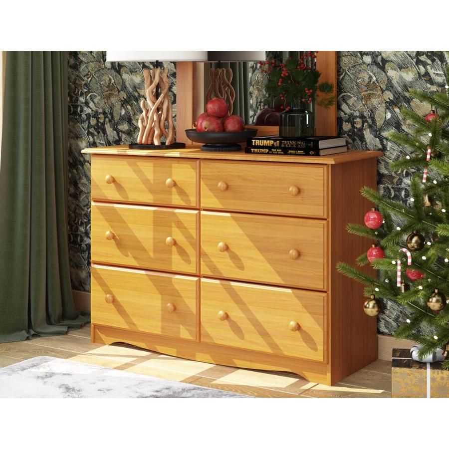 Palace Imports Honey Pine Pine 4 Drawer Double Dresser Sold