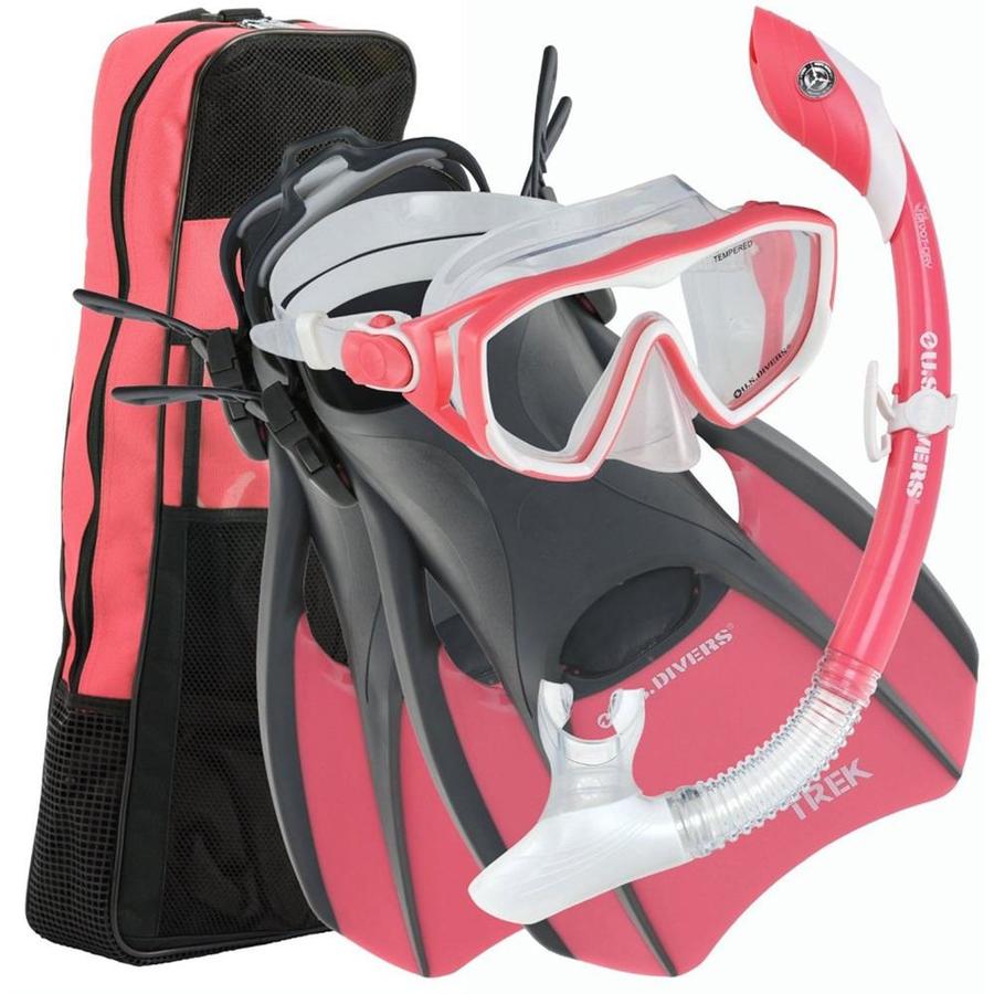Aqua Lung Diva Women Snorkel Set w/Mask, Fins, Snorkel and, Gear Bag