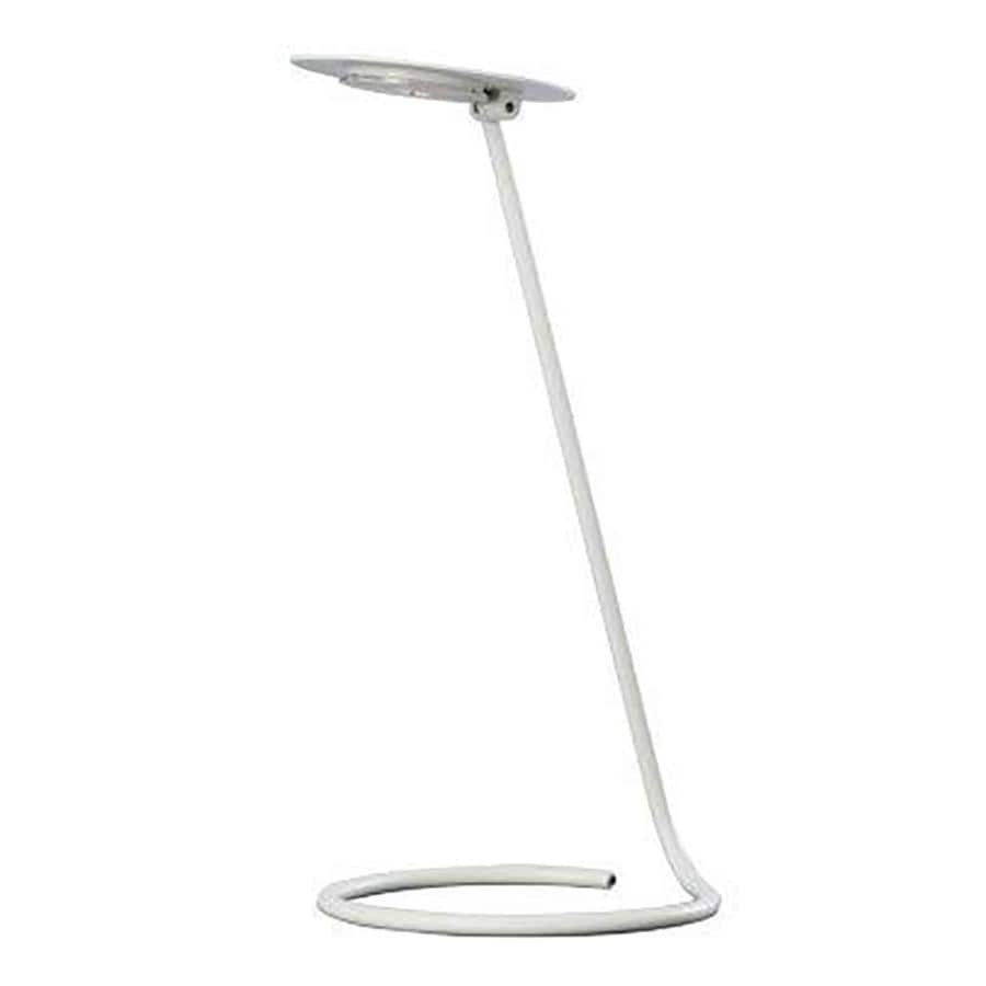 Ore International Andi 15 In Satin White Desk Lamp With Metal