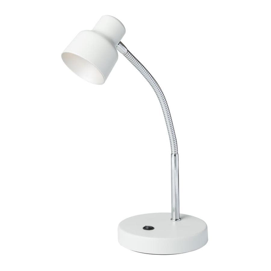 Ore International 12 5 In Adjustable Matte White Desk Lamp With