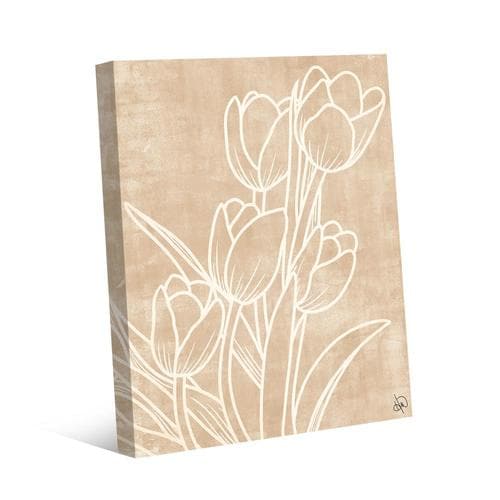 Creative Gallery Neutral Tulips 11x14 Canvas Wall Art Print at