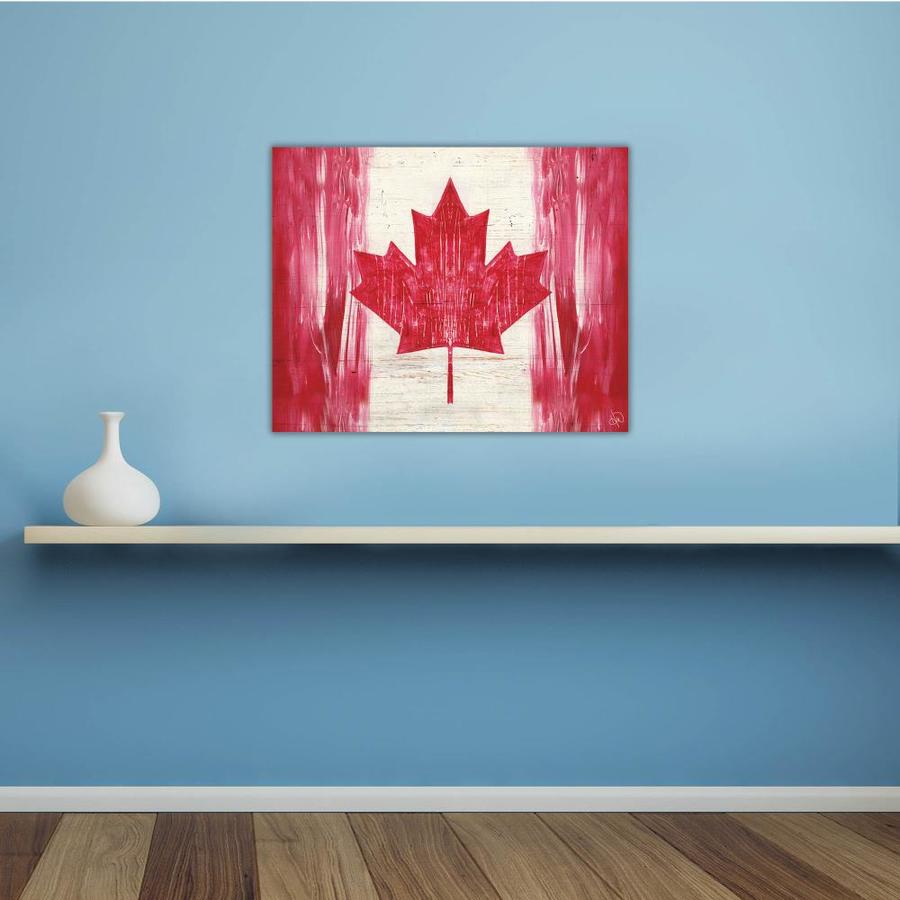 Creative Gallery Canada Flag Frameless 20-in H x 16-in W Places Canvas ...