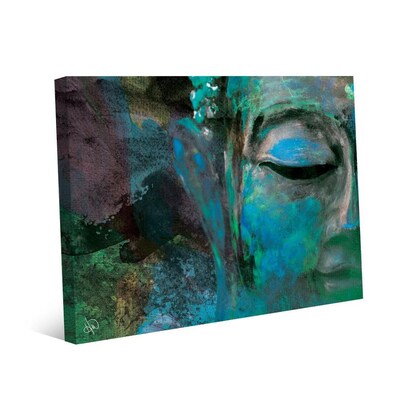 Creative Gallery Turquoise Painted Buddha Abstract 20 X 24 Canvas