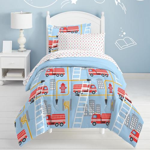 Dream Factory Fire Truck 5-Piece Full Comforter Set In The Bedding Sets ...