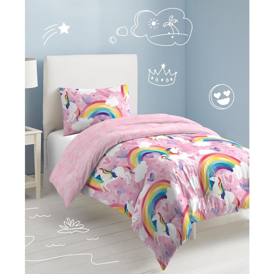 Dream Factory Unicorn Rainbow 2 Piece Full Comforter Set At Lowes Com