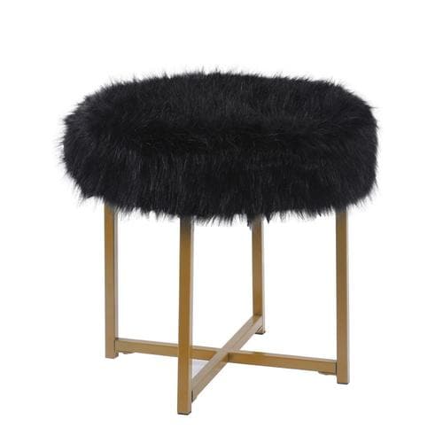 Benzara Modern Black Round Ottoman in the Indoor Ottomans department at Lowes.com