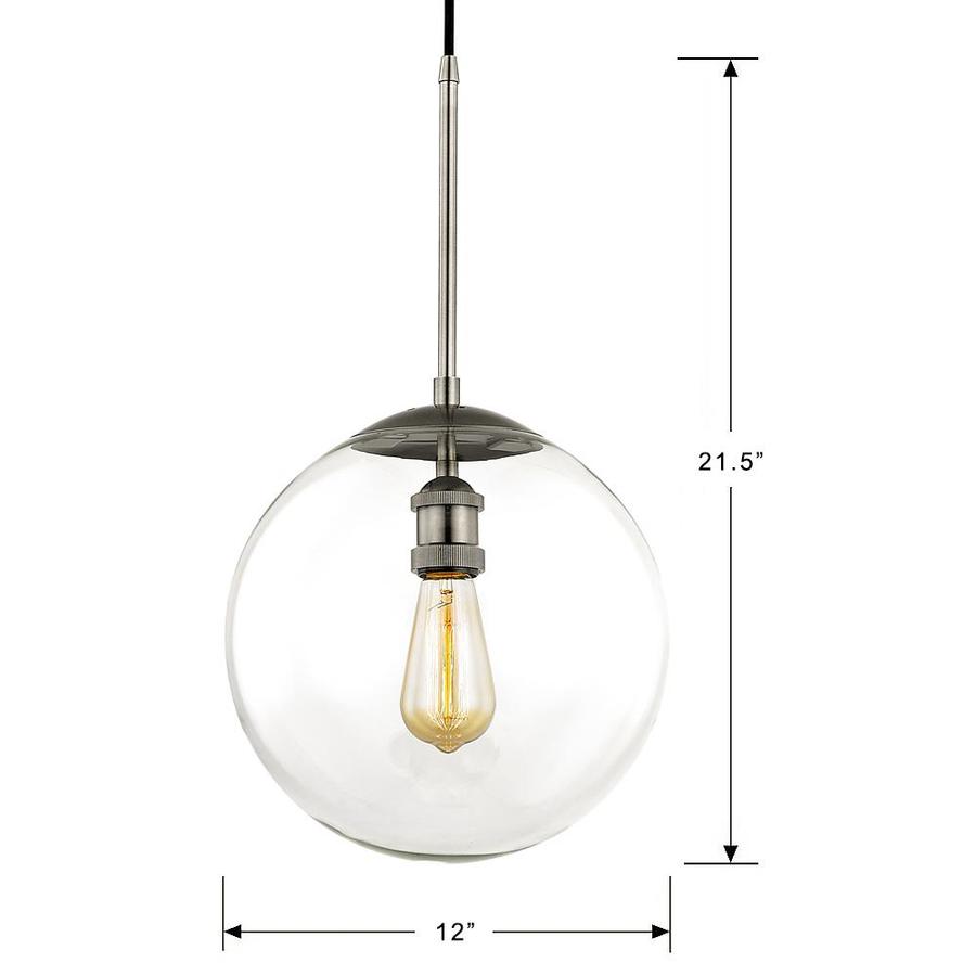 allen + roth Asheville Historic Nickel Vintage Clear Glass Globe LED ...