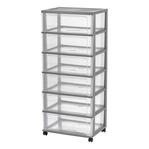 IRIS 6 Compartment 6 Drawers Wheeled Plastic Cart in the Storage Cubes ...