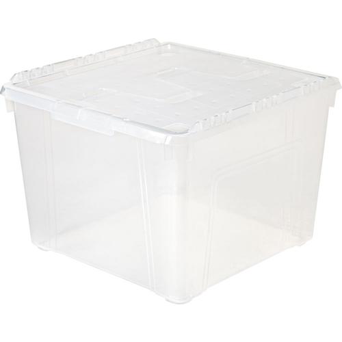 clear tote with hinged lid