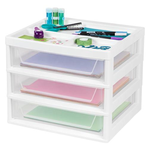 IRIS 3 Compartment 3 Drawers Plastic Drawer in the Storage Cubes ...