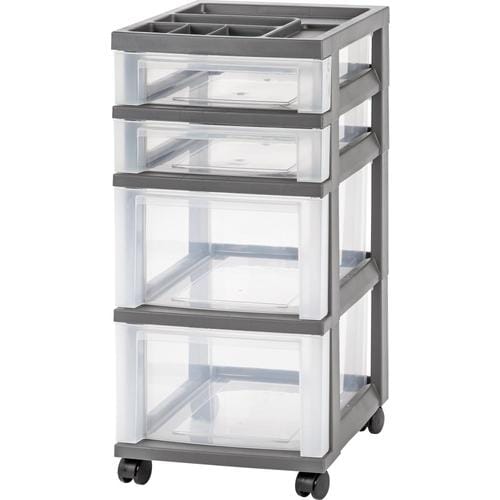 IRIS 4 Compartment 4 Drawers Wheeled Plastic Cart at Lowes.com