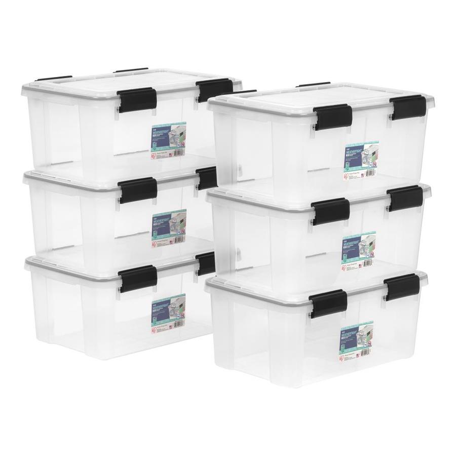 IRIS 6Pack Weather Tight 4.75Gallon (19Quart) Clear Tote with