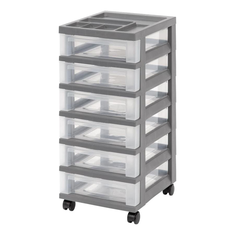 IRIS 6 Compartment 6 Drawers Wheeled Plastic Cart in the Storage Cubes ...